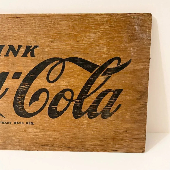 Coca Cola Plywood Advertisement Wooden Ad Drink Coke 19.25 x 10  in Sign - Picture 5 of 15